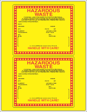 Paper Hazardous Waste Label