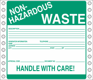 Vinyl Non Hazardous Waste Label