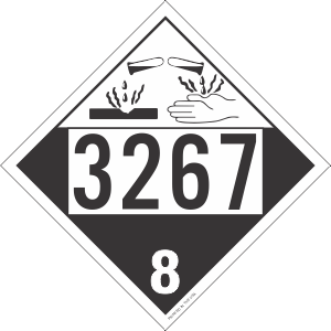 Tag-board 3267 Corrosive Class 8 Placard