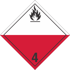 Rigid Plastic Spont. Combustible. Class 4 Int'l Placard