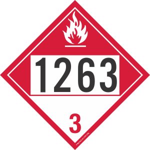 Vinyl 1263 Combustible Class 3 Placard