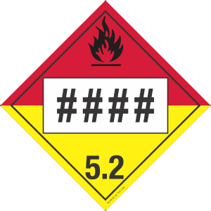 Tag-board Custom UN or NA Numbered Organic Peroxide 5.2 Class 5