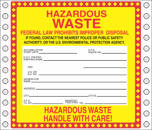 Tyvek Hazardous Waste Label