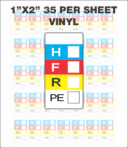 1"x2" Blank Vinyl Right To Know Label - 35pr Sheet