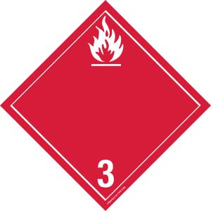 Vinyl Int'l "Wordless" Flammable Class 3 Placard