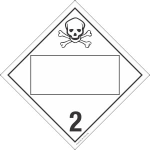 Rigid Plastic Blank Toxic Gas Class 2 Placard