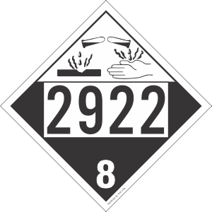 Vinyl 2922 Corrosive Class 8 Placard