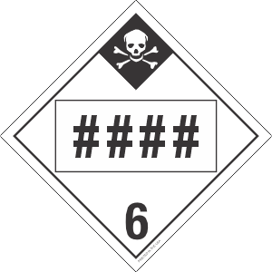 Rigid Plastic Custom UN or NA Numbered Inhalation Haz. Class 6