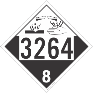 Tag-board 3264 Corrosive Class 8 Placard