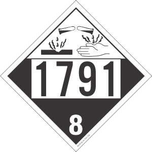 Tag-board 1791 Corrosive Class 8 Placard