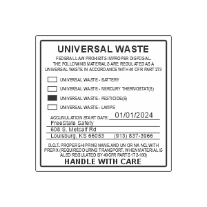 4"x4" Vinyl Universal Waste Label