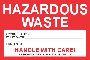 Paper Hazardous Waste Label