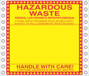 Tyvek Hazardous Waste Label