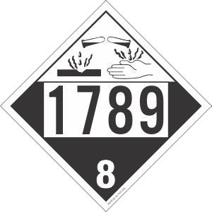 Vinyl 1789 Corrosive Class 8 Placard