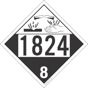 Vinyl 1824 Corrosive Class 8 Placard