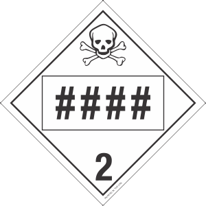 Rigid Plastic Custom UN or NA Numbered Toxic Gas Class 2 Placard