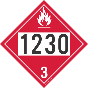 Vinyl 1230 Flammable Class 3 Placard