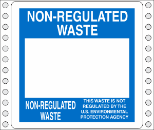 Non Regulated Waste Label