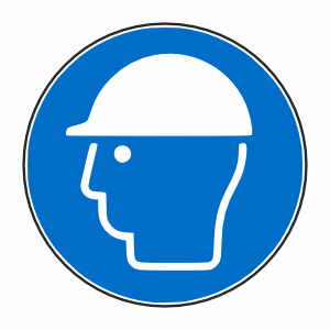 Vinyl 6" Circle ISO Compliant Mandatory Hardhat