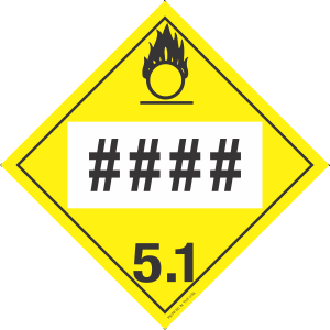 Rigid Plastic Custom UN or NA Numbered Oxidizer 5.1 Class 5