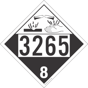 Rigid Plastic 3265 Corrosive Class 8 Placard