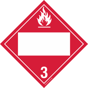 Rigid Plastic Blank Flammable Class 3 Placard