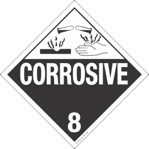 Tagboard Corrosive Class 8 Placard