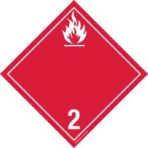 Rigid Plastic Flammable Gas Class 2 Int'l Placard