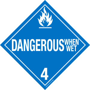 Tagboard Dangerous When Wet Class 4 Placard