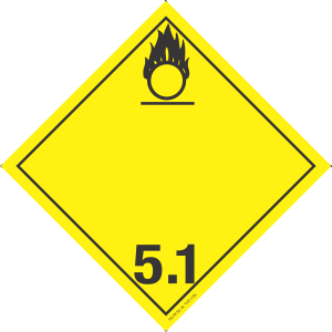 Rigid Plastic Oxidizer Class 5.1 Int'l Placard