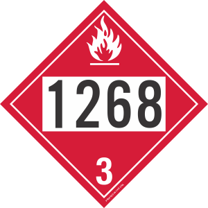 Vinyl 1268 Flammable Class 3 Placard