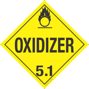 Rigid Plastic Oxidizer Class 5.1 Placard