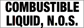 7.5" x 2.5"  Combustible Liquid, N.O.S.