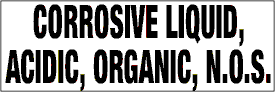 7.5" x 2.5"  Corrosive Liquid, Acidic, Organic, N.O.S.