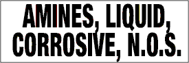 7.5" x 2.5"  Amines, Liquid, Corrosive, N.O.S.