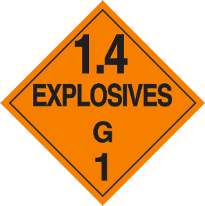 Vinyl 1.4 G Explosive Placard