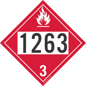 Vinyl 1263 Flammable Class 3 Placard