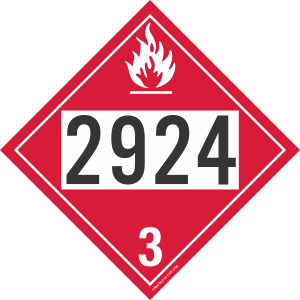 Vinyl 2924 Flammable Class 3 Placard