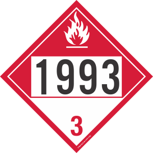 Rigid Plastic 1993 Combustible Class 3 Placard