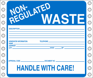 Vinyl Non Regulated Waste Label