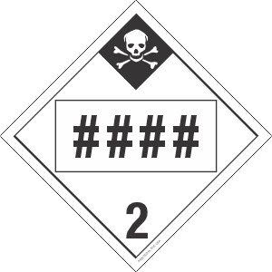 Rigid Plastic Custom UN or NA Numbered Inhalation Haz. Class 2