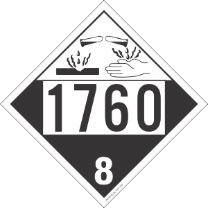 Tag-board 1760 Corrosive Class 8 Placard