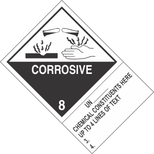 Custom 4" x 6" Corrosive Class 8 with Description Strip